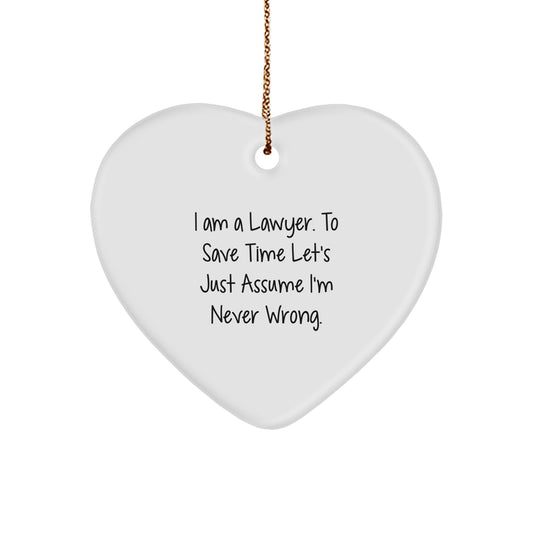 Funny Lawyer Heart Ornament Gifts from Men to Lawyer Friends at Christmas Unique - Image 1