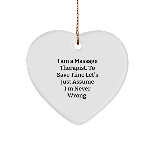 Funny Quote Heart Ornament for Massage Therapist Gifts from Friends, Unique Christmas Unique Gifts for Massage Therapist, Men, Women, Friends, Coworkers - Image 1