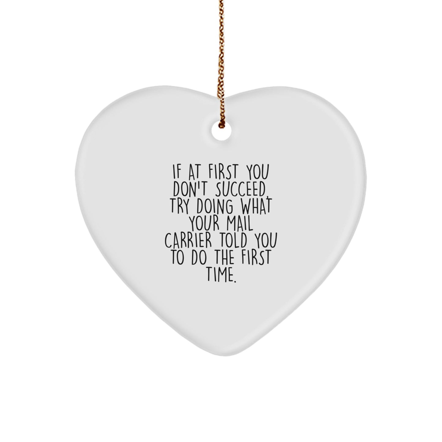 Funny Mail Carrier Heart Ornament Gifts from Friends to Family - Image 1