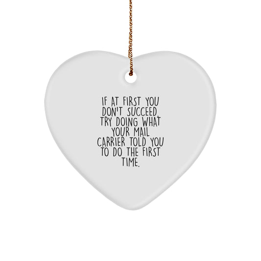 Funny Mail Carrier Heart Ornament Gifts from Friends to Family - Image 1