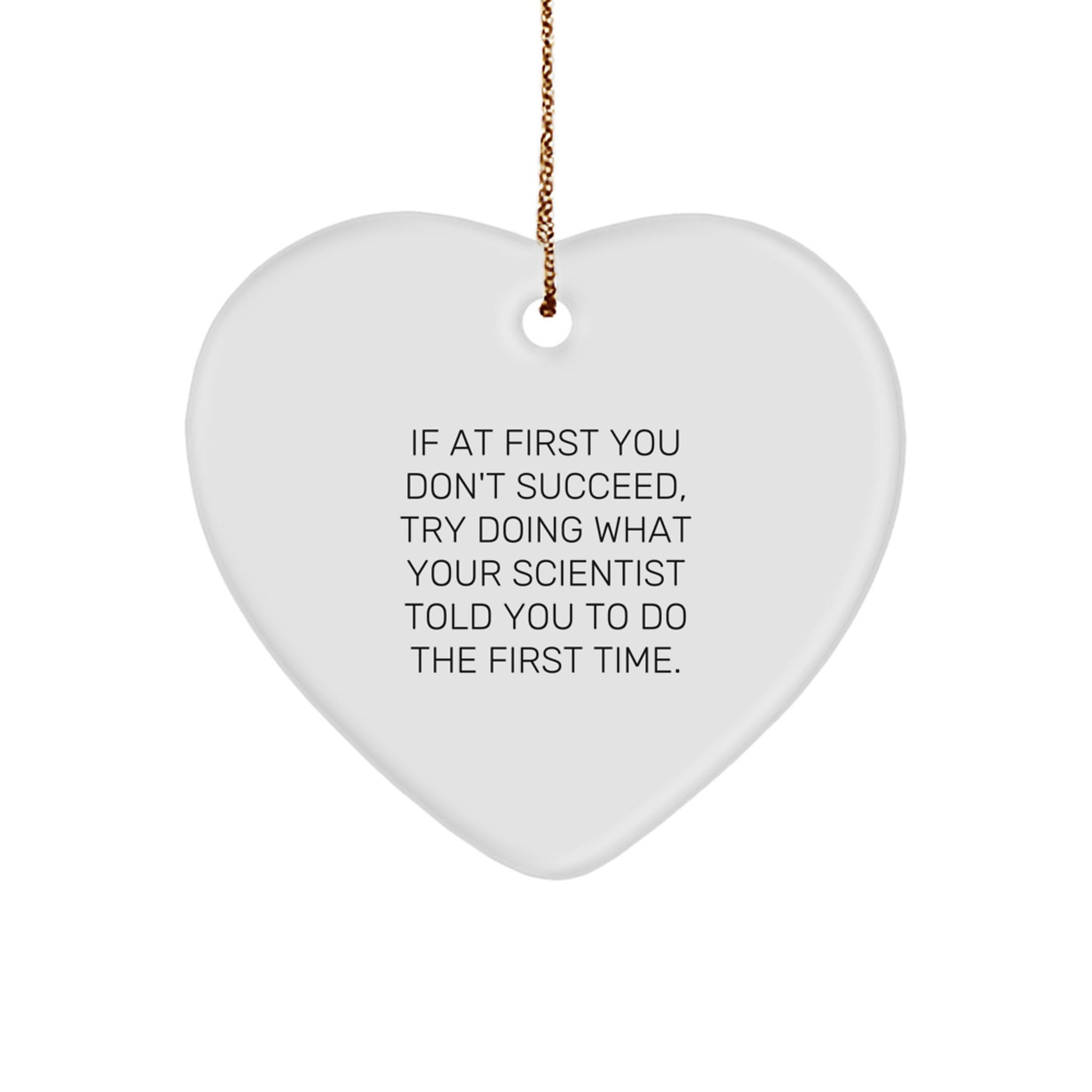 Funny Scientist Gifts - Heart Ornament with Inspirational Quote, Gifts from Friends to Men, Unique Christmas Unique Gifts for Scientists - Image 1