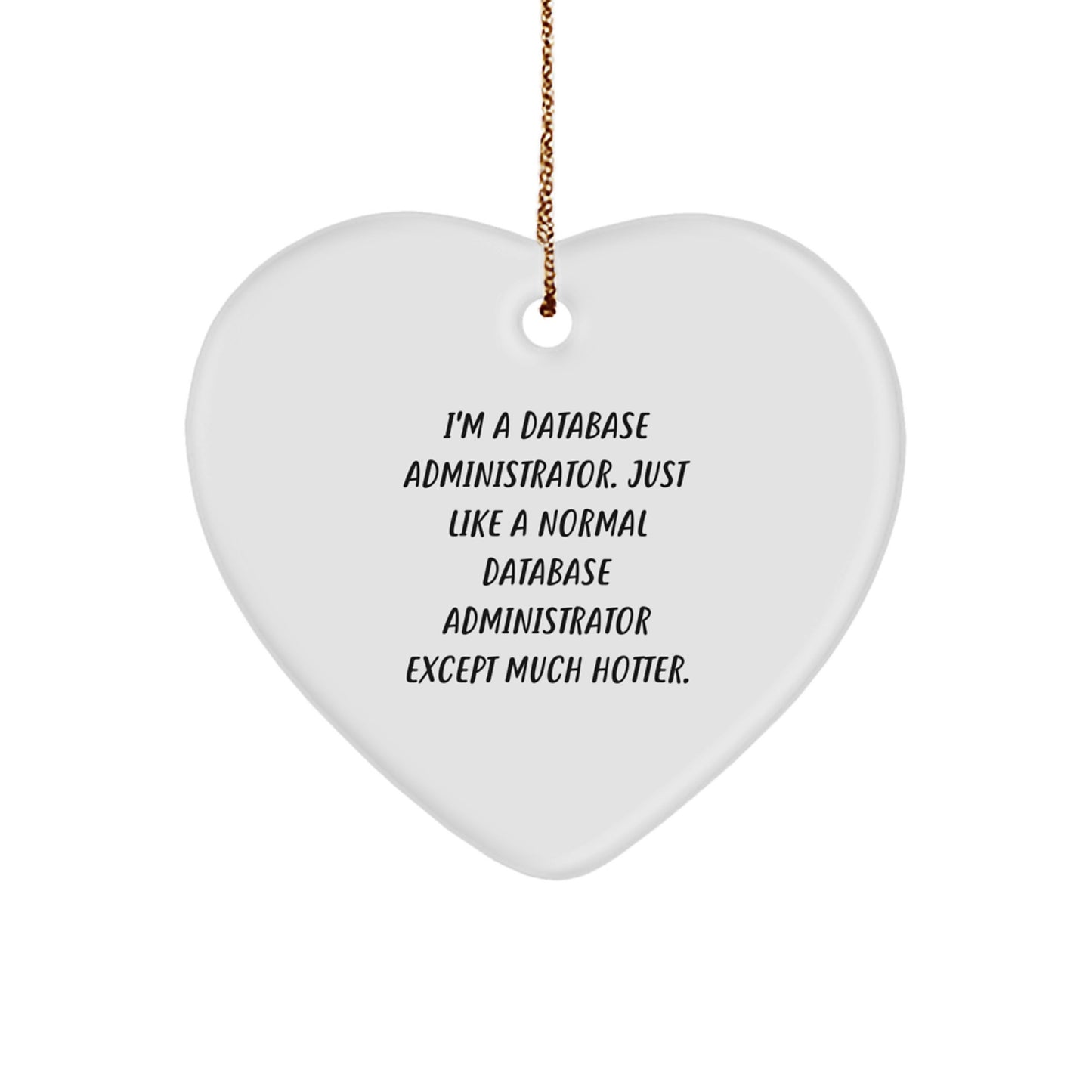Funny Database Administrator Heart Ornament Gifts from Men or Women for Friends or Coworkers to Show Support - Image 1