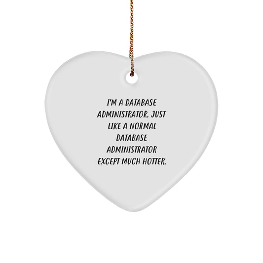 Funny Database Administrator Heart Ornament Gifts from Men or Women for Friends or Coworkers to Show Support - Image 1