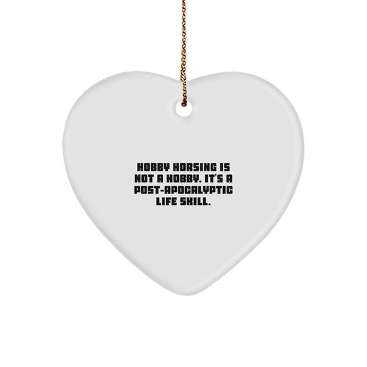 Hobby Horsing Heart Ornament for Him Life Skill Christmas Unique Gift - Image 1