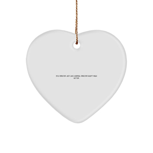 Funny Director Heart Ornament, Gifts from Friends for Director, Heart Shaped White Ornament for Christmas Unique Director Gifts - Image 1