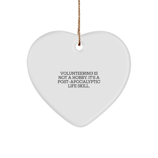 Volunteering Heart Ornaments Gifts from Friends and Family, Funny Inspirational Quote, Christmas Unique Gifts for Volunteering Enthusiasts - Image 1