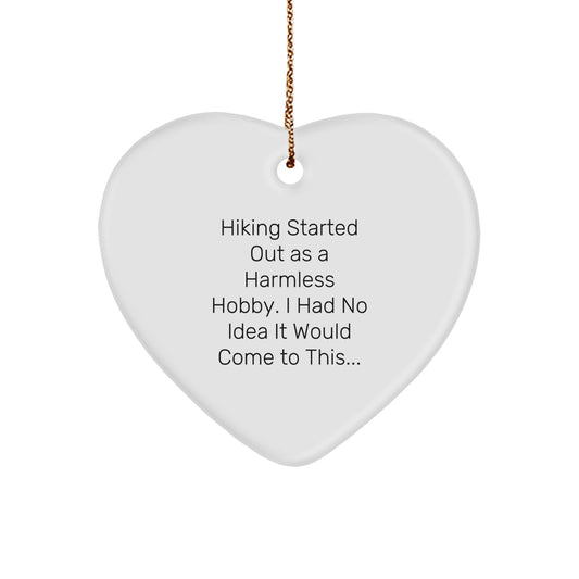Funny Hiking Heart Ornaments, Gifts from Men to Hiking Women, Unique Christmas Unique Gifts, Hiking Heart Shaped Decorations - Image 1