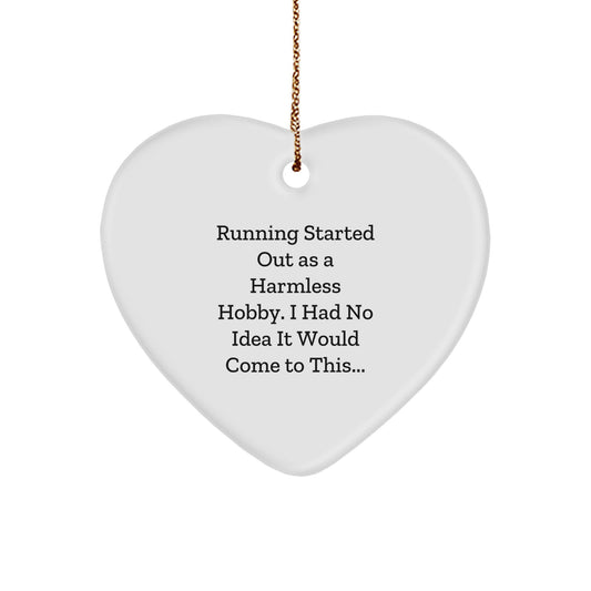 Funny Running Quotes Heart Ornament, Gifts from Family or Friends for Running Men or Women, Inspirational Christmas Unique Decorations - Image 1