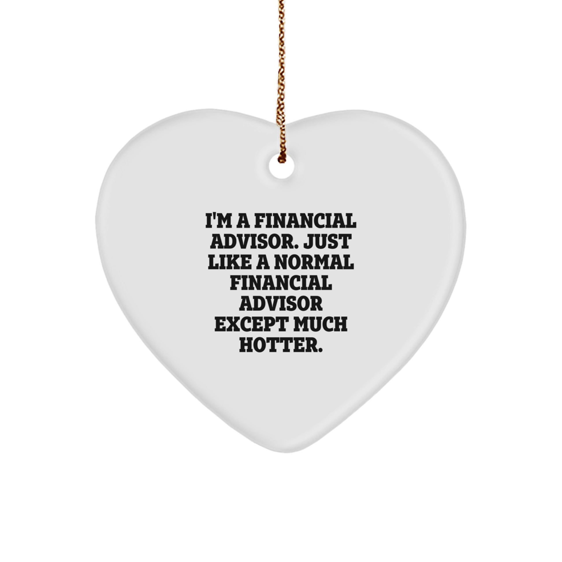 Funny Financial Advisor Heart Ornament Gifts from Friends to Coworkers for Christmas Unique Decorations - I'm A Financial Advisor Except Much Hotter. - Image 1