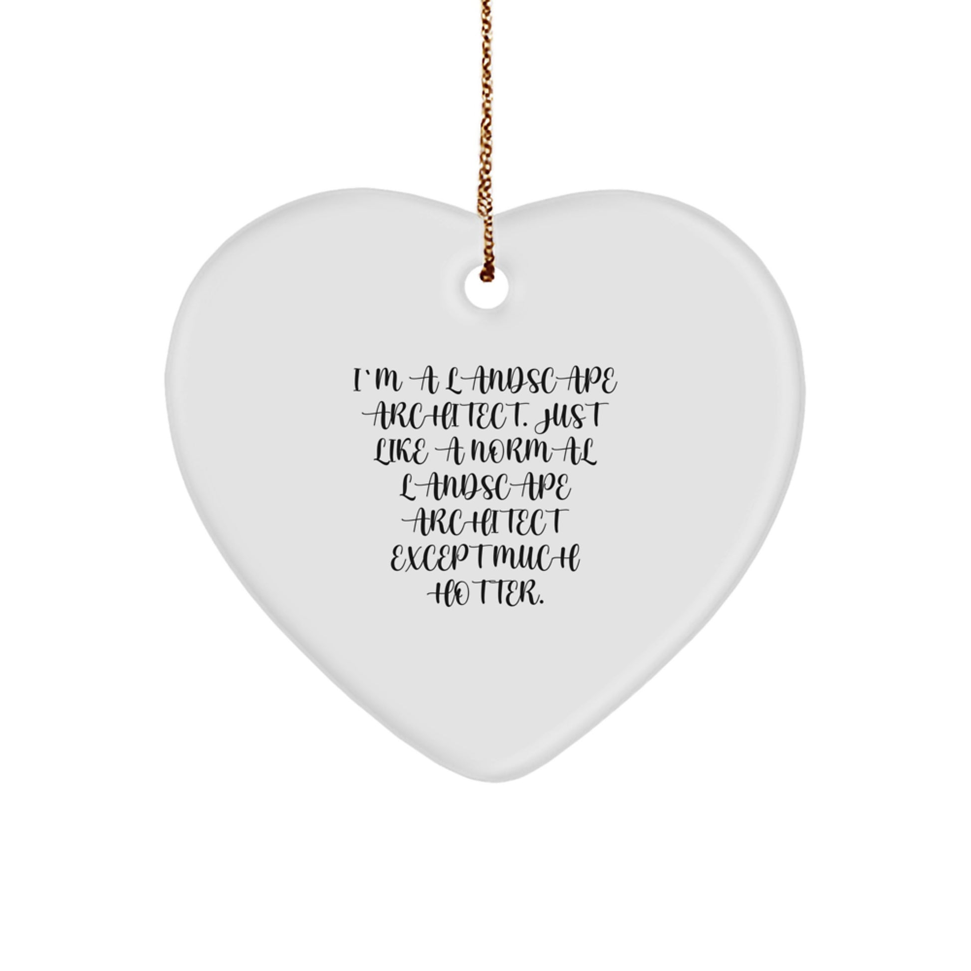 Landscape Architect Gifts from Friends, Heart Ornament for Christmas, Funny Quote 'I'm A Landscape Architect...' - Image 1