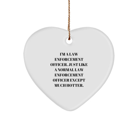 Family Treasure Law Enforcement Officer Heart Christmas Ornament Gift - Image 1