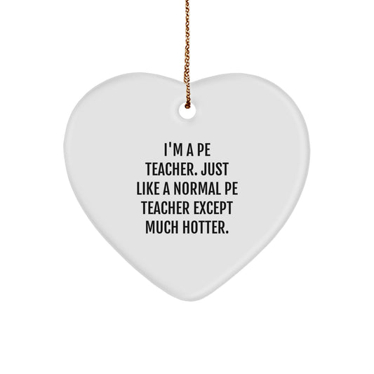 Funny PE Teacher Heart Ornament Gifts from Friends for PE Teachers on Christmas Unique - Image 1