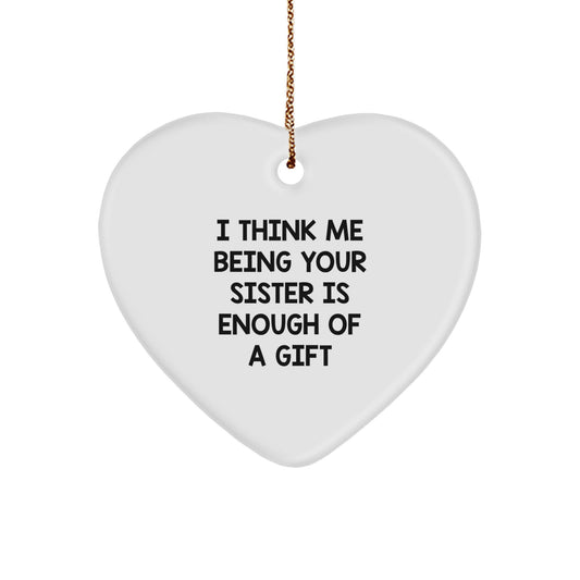 Christmas Gift for Mom Sister Heart Ornament Present - Image 1