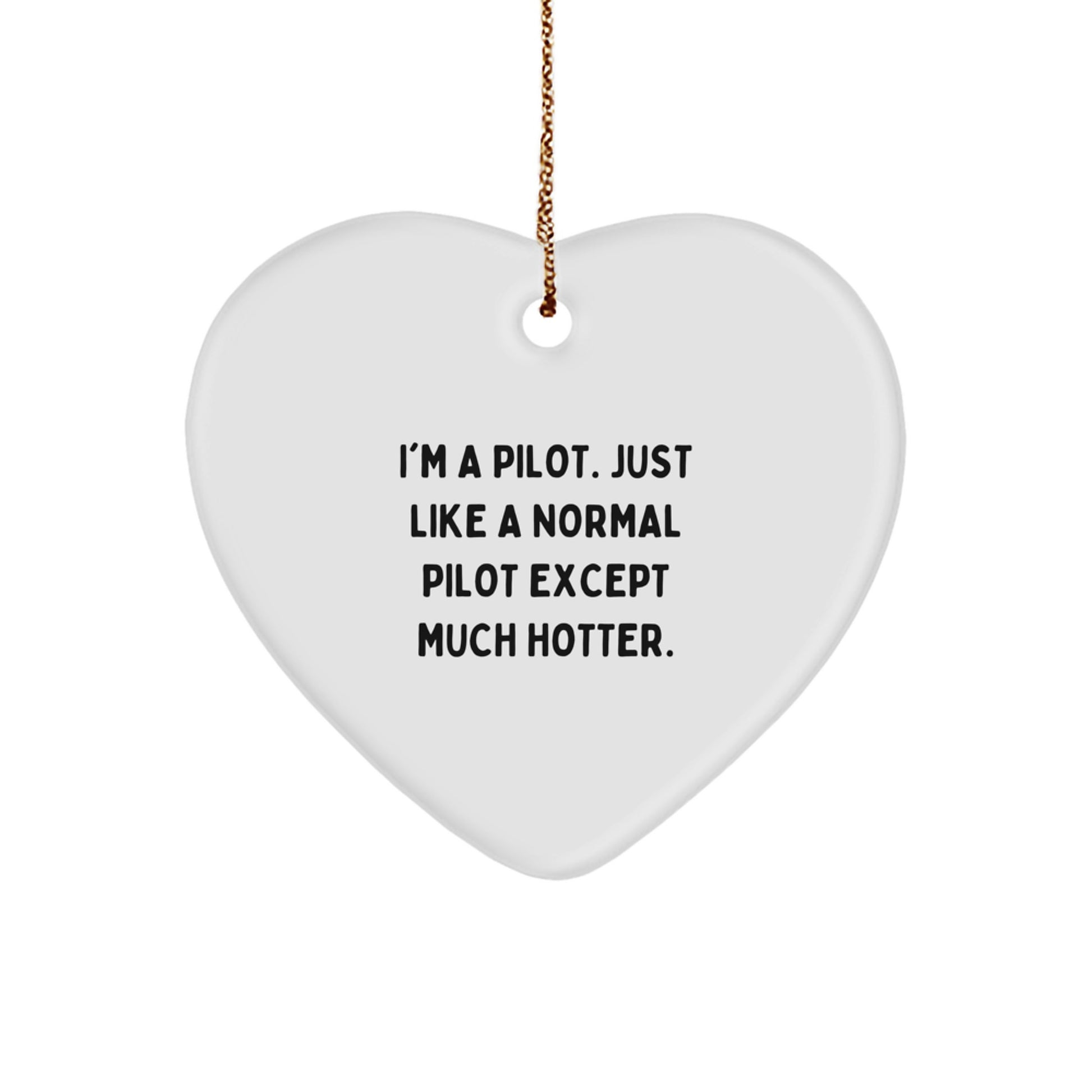Pilot Heart Ornament Funny Gift for Men Friends Family Christmas Unique Presents from Loved Ones - Image 1