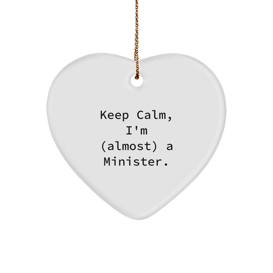 Funny Minister Heart Ornament Gifts from Family, Friends, or Coworkers to Minister or Ministers for Christmas Unique Gifts - Image 1