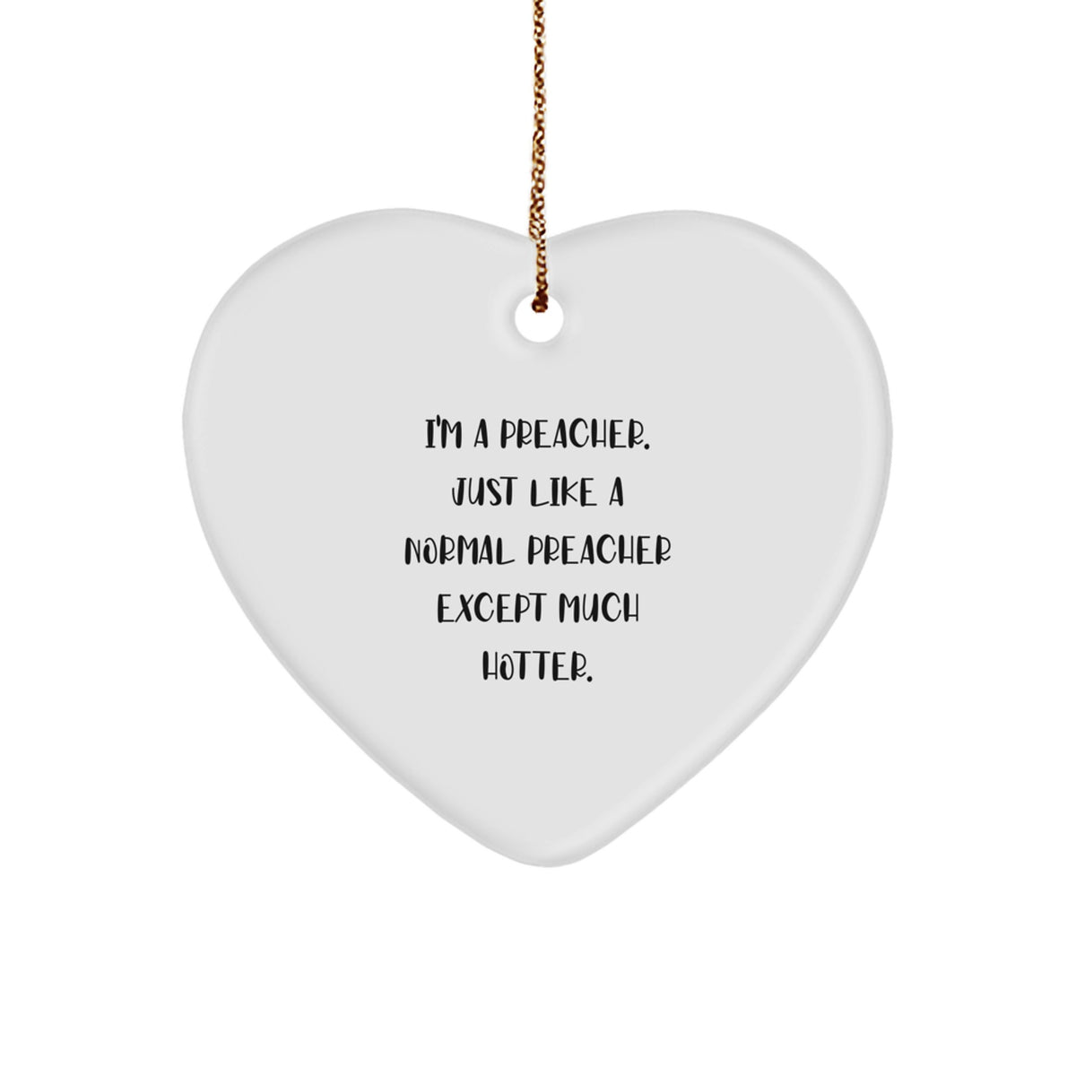 Funny Preacher Heart Ornament Gifts for Preachers, Unique Christmas Unique Gifts from Friends, Family, or Coworkers - Image 1