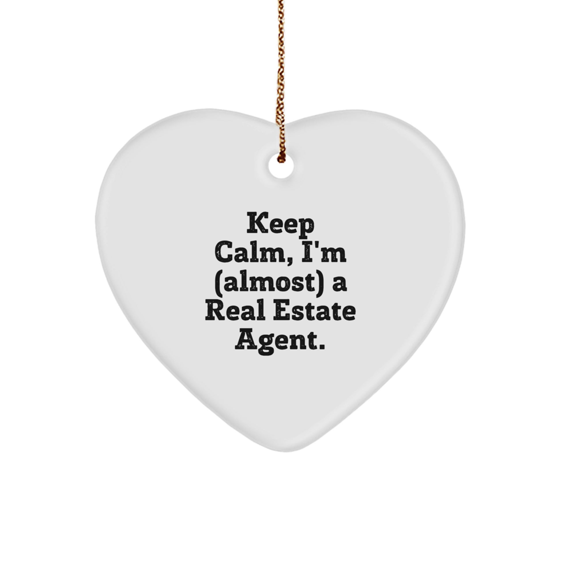 Keep Calm, I'm (almost) A Real Estate Agent! Funny Real Estate Agent Gifts from Santa to Real Estate Agents, Christmas Unique Gifts for Her, Him, Friends, or Coworkers - Image 1