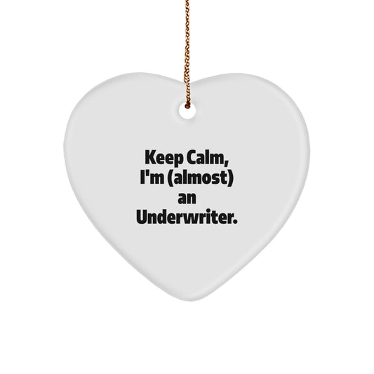 Funny Heart Ornament, Underwriter Gifts, Gifts from Men, Gifts for Underwriter, Christmas Unique Gifts - Image 1