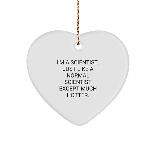 Gifts from Friends, Funny Scientist Heart Ornament, Christmas Unique Gifts for Scientists - Image 1
