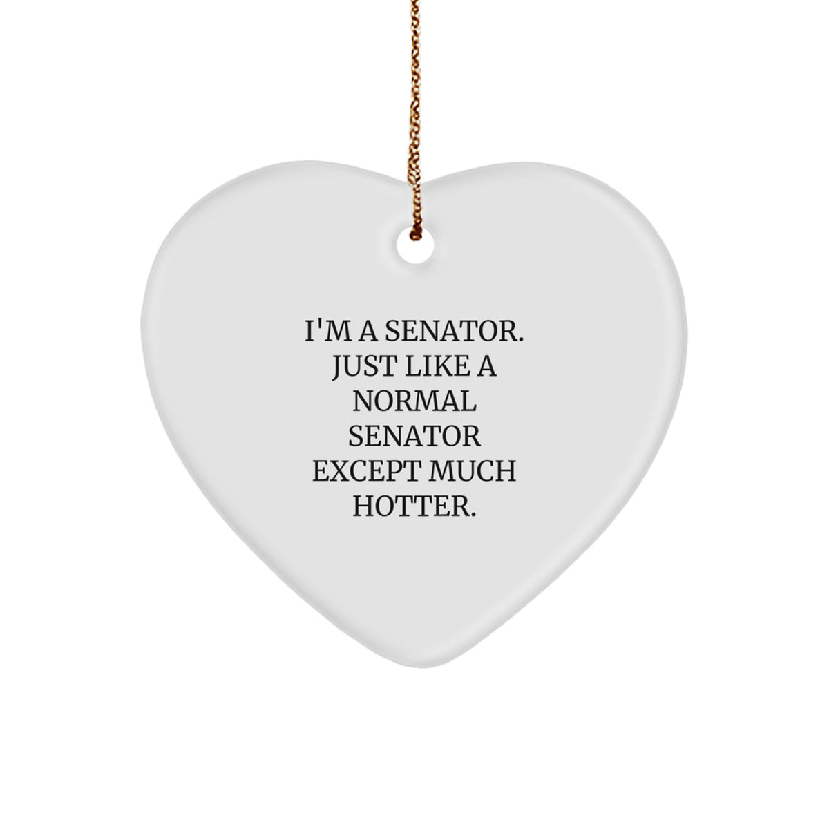 Christmas Unique Gift Hotter Senator Heart Ornament for Her Present - Image 1