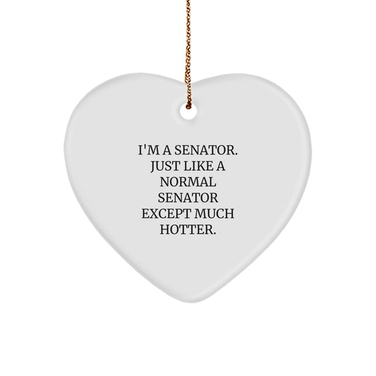 Christmas Unique Gift Hotter Senator Heart Ornament for Her Present - Image 1