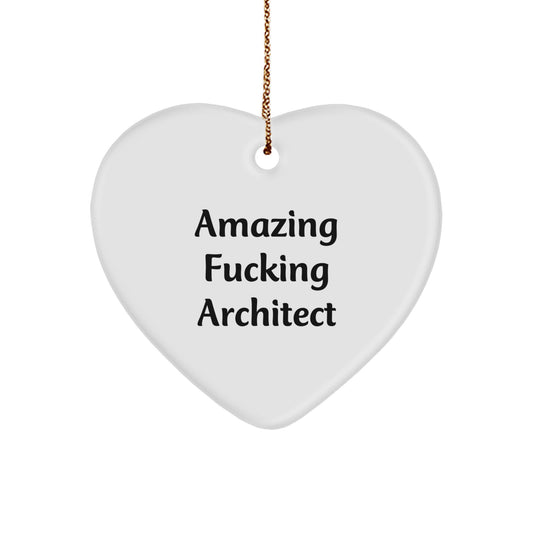 Funny Architect Quotes Heart Ornament Gifts for Men from Friends and Family this Christmas - Image 1