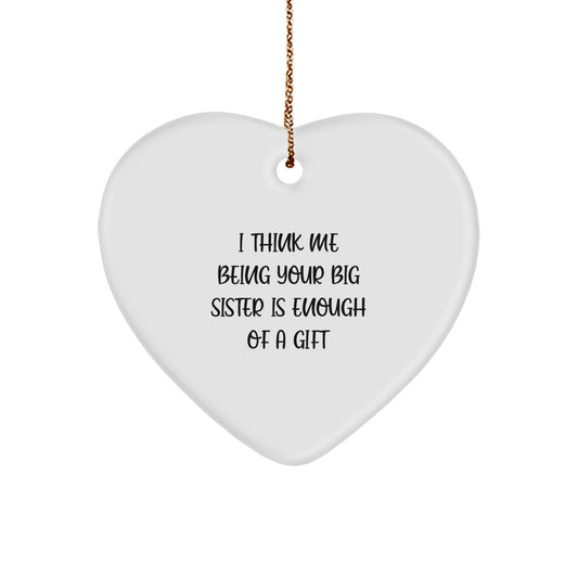 Cheerful Big Sister Christmas Ornament Gift for Grandma - Image 1