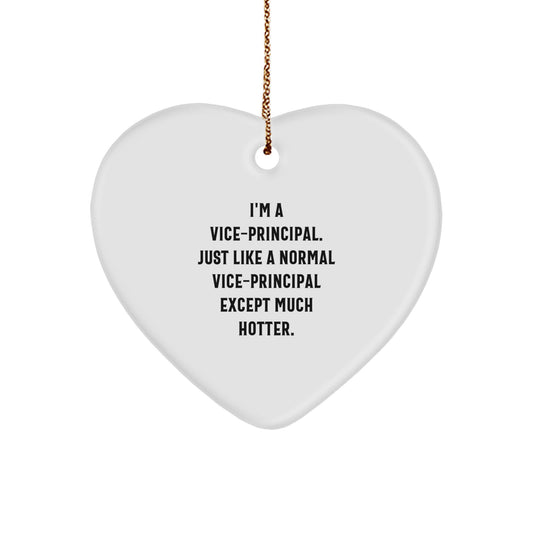 Vice-Principal Keepsake Christmas Bright Heart Ornament for Him Gift - Image 1