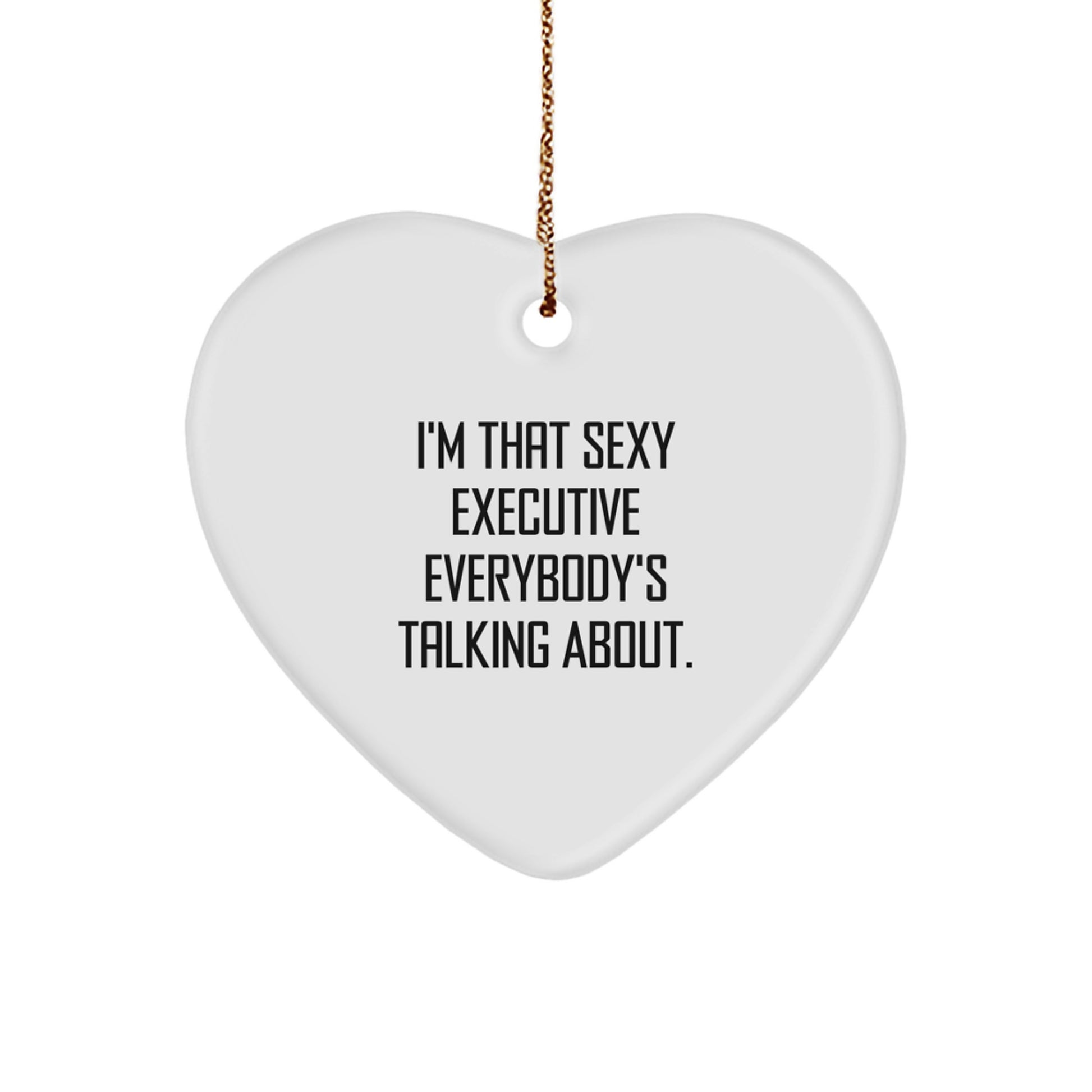 Funny Executive Heart Ornaments for Men and Women - Gifts from Boss to Coworkers, Unique Christmas Decorating Ideas - Image 1
