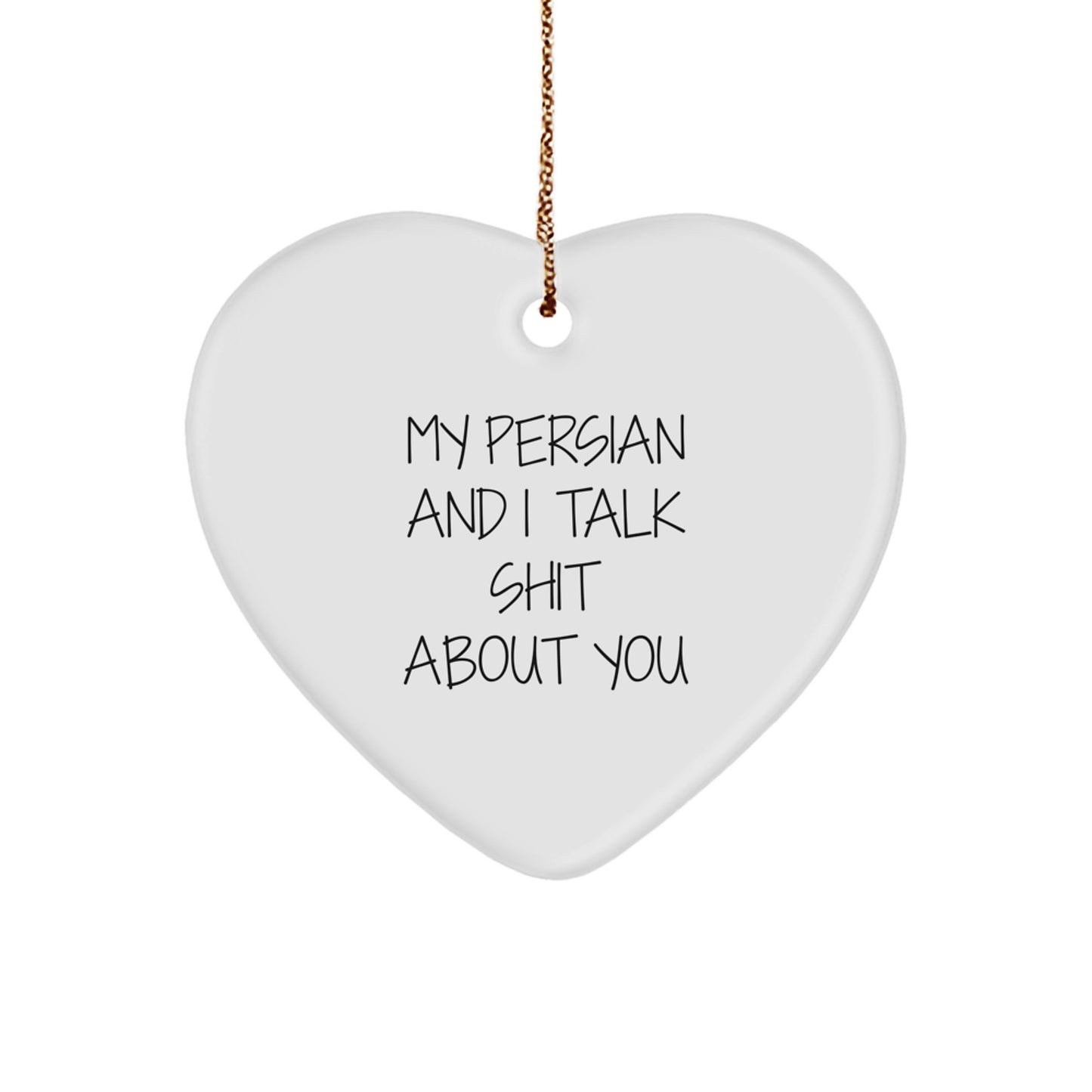 Funny Persian Cat Heart Ornament Gifts from Friends and Family for Christmas Unique Decorations - Image 1
