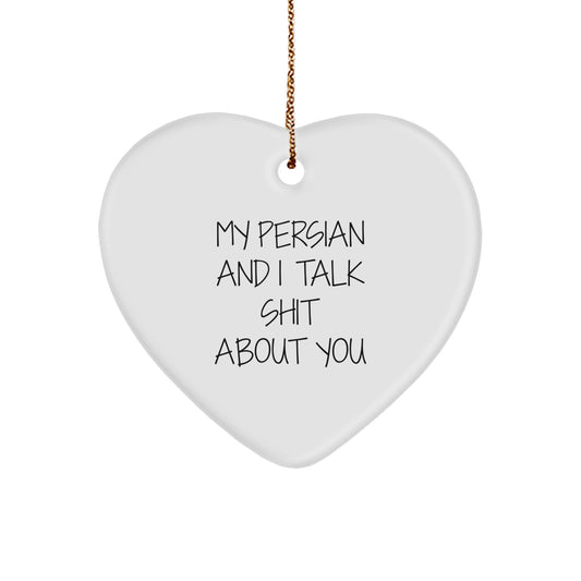 Funny Persian Cat Heart Ornament Gifts from Friends and Family for Christmas Unique Decorations - Image 1