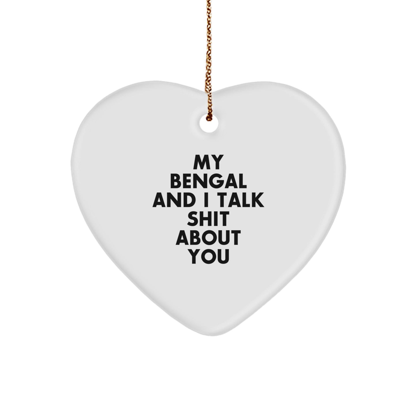 Funny Bengal Cat Heart Ornament Gifts for Men from Family - Christmas Unique Gifts - Image 1