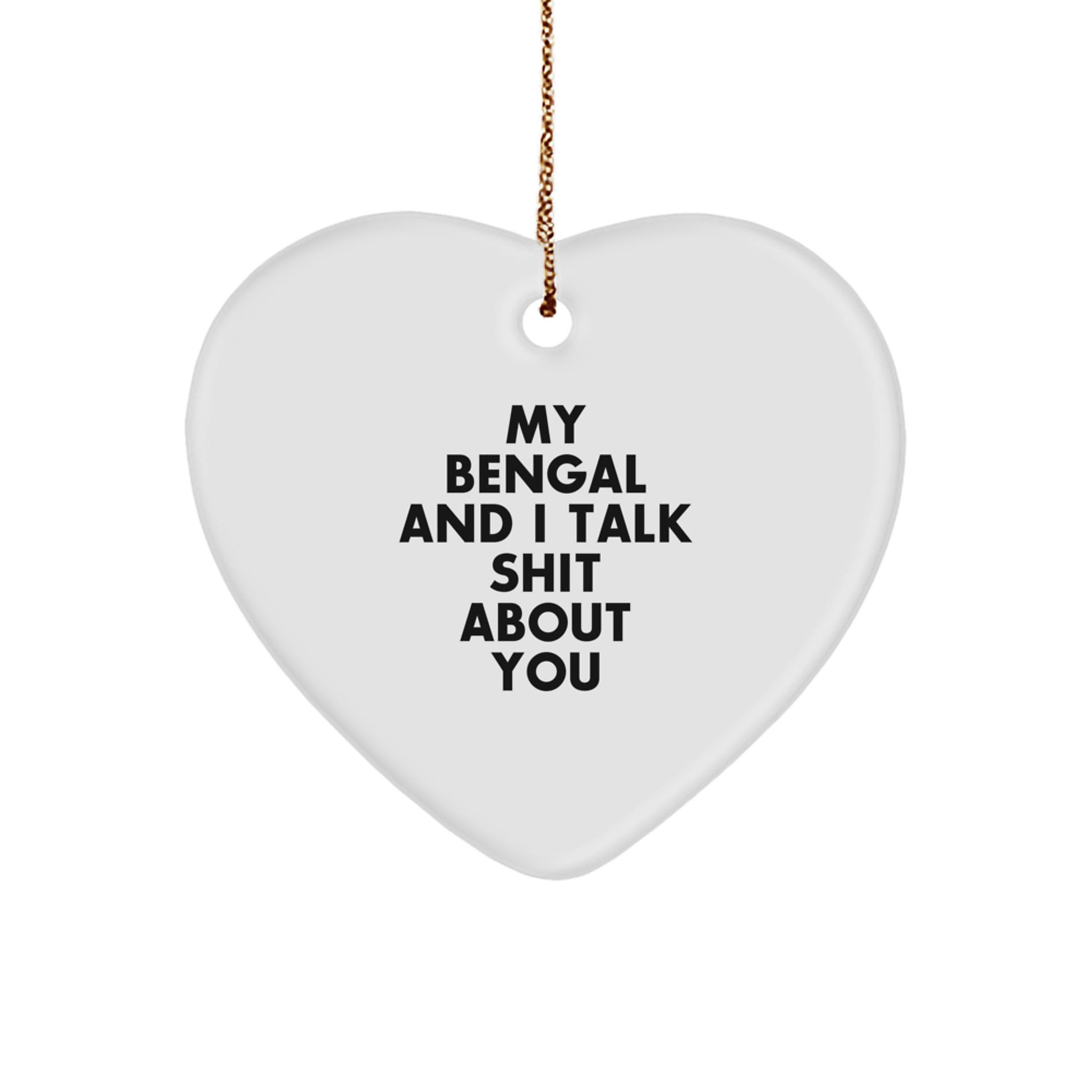 Funny Bengal Cat Heart Ornament Gifts for Men from Family - Christmas Unique Gifts - Image 1