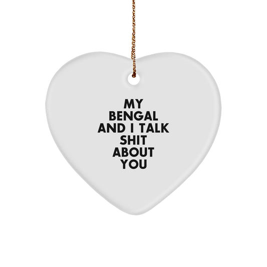Funny Bengal Cat Heart Ornament Gifts for Men from Family - Christmas Unique Gifts - Image 1