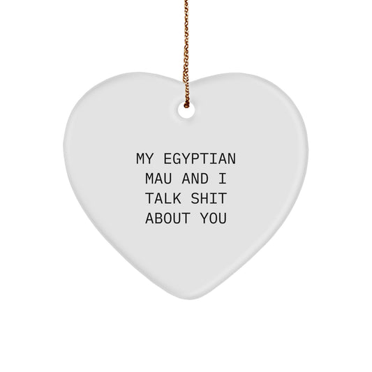 Funny Egyptian Mau Cat Heart Ornament Gifts from Men, Women, Friends, Coworkers, Family - Egyptian Mau Cat Christmas Unique Gifts - Image 1