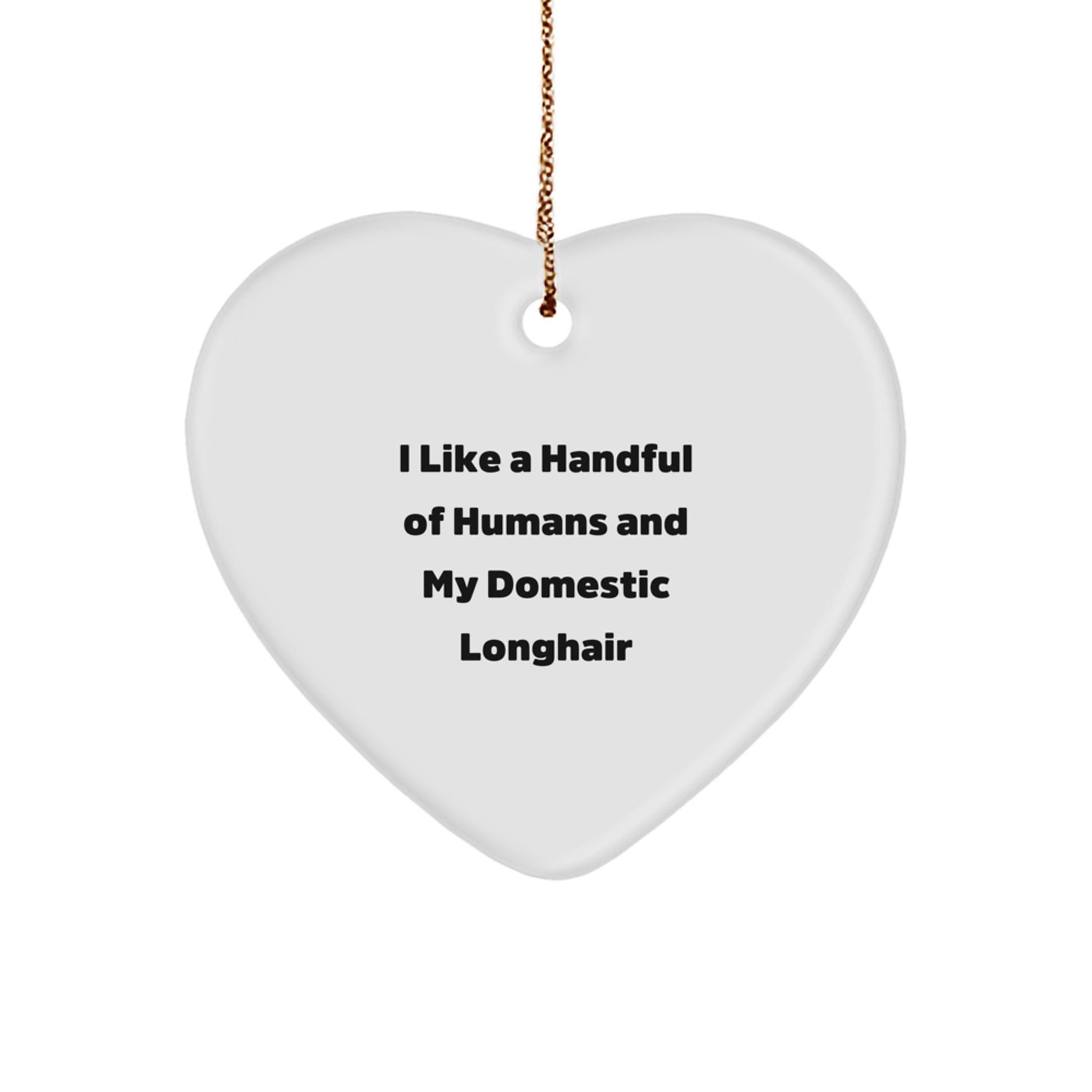 Funny Domestic Longhair Cat Heart Ornament Gifts from Family for Christmas, Unique Cat Lover Gifts Idea - Image 1
