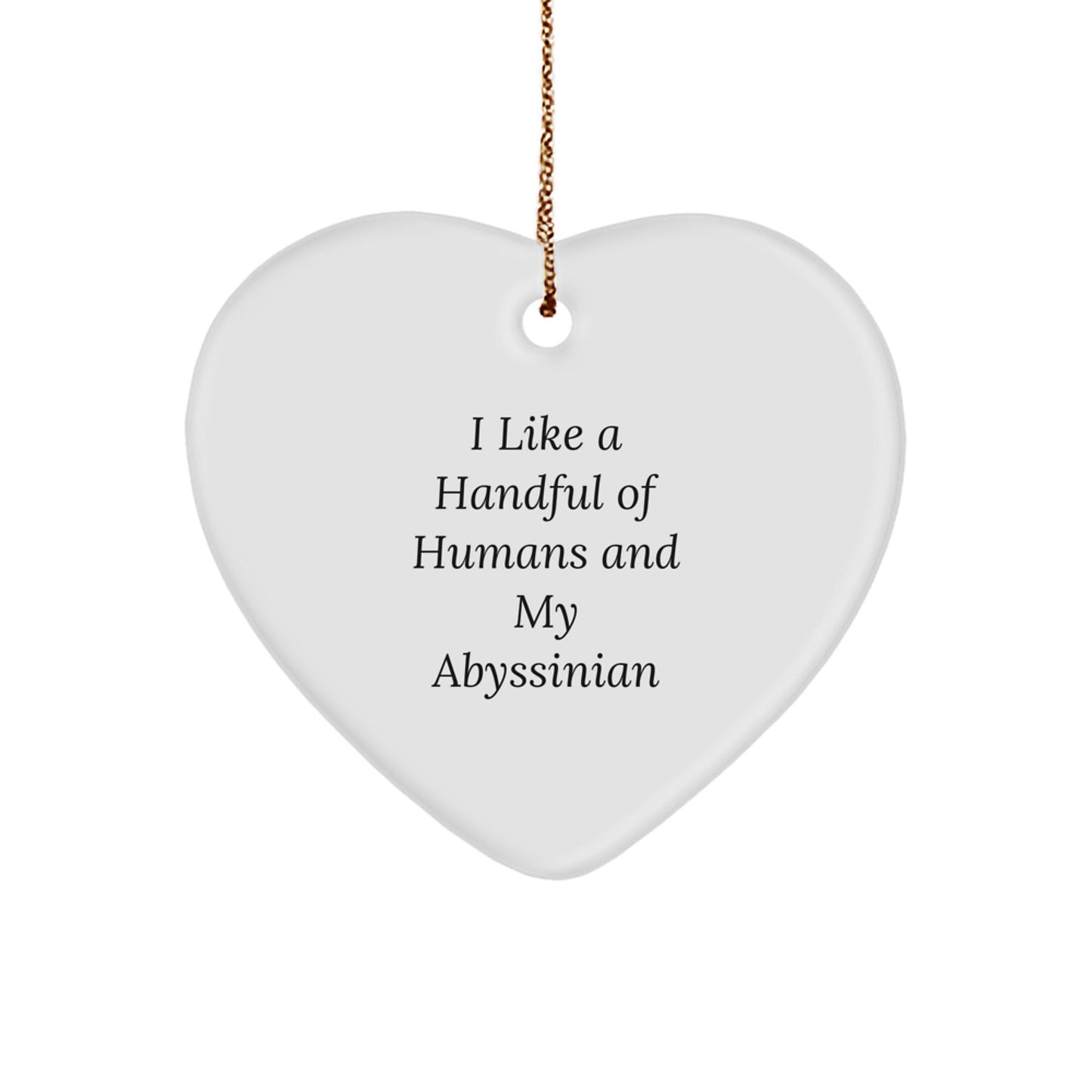 Funny Abyssinian Cat Heart Ornament Gifts from Friends for Abyssinian Cat Lovers at Christmas Unique Gifts - Image 1