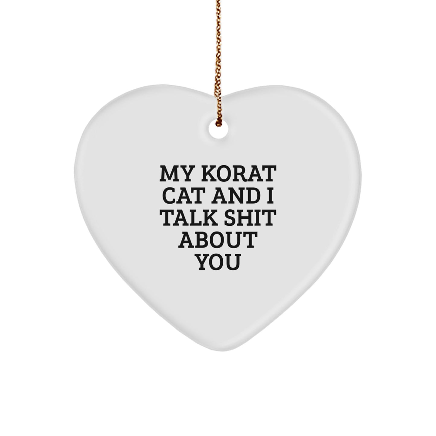 Funny Korat Cat Heart Ornament Gifts for Friends and Family on Christmas Unique from Men - Image 1