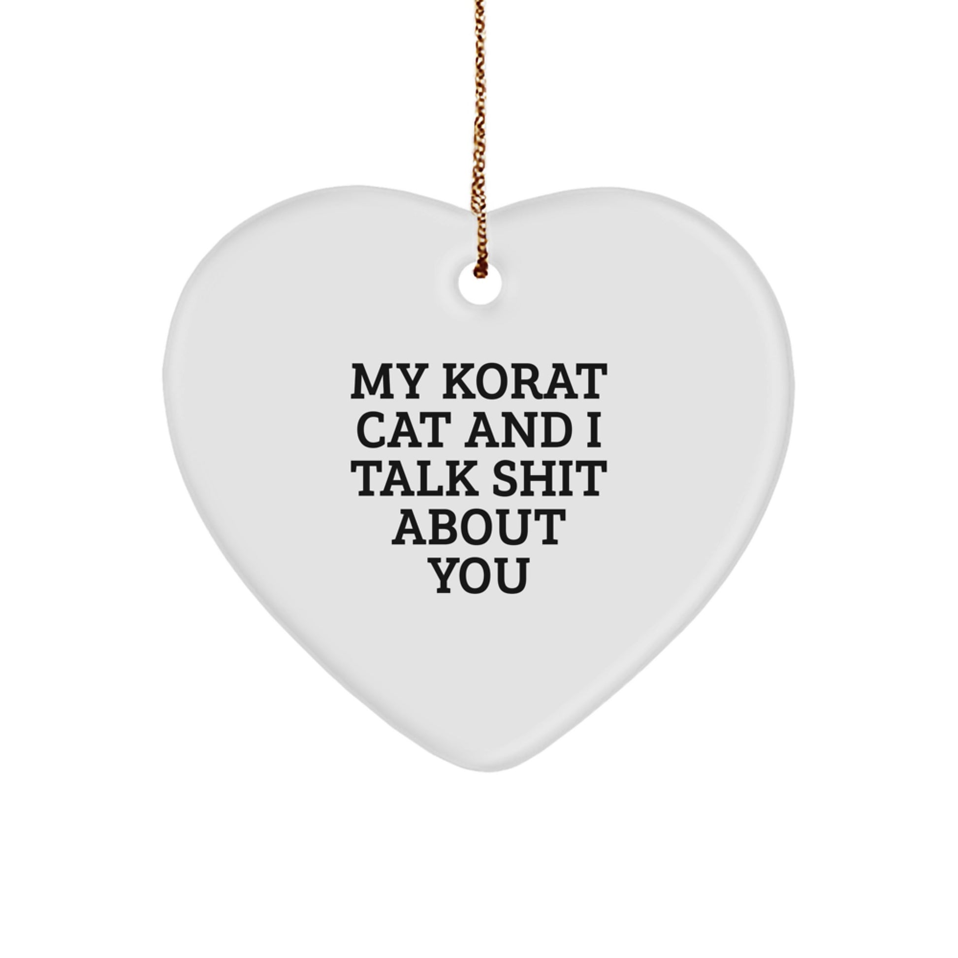 Funny Korat Cat Heart Ornament Gifts for Friends and Family on Christmas Unique from Men - Image 1