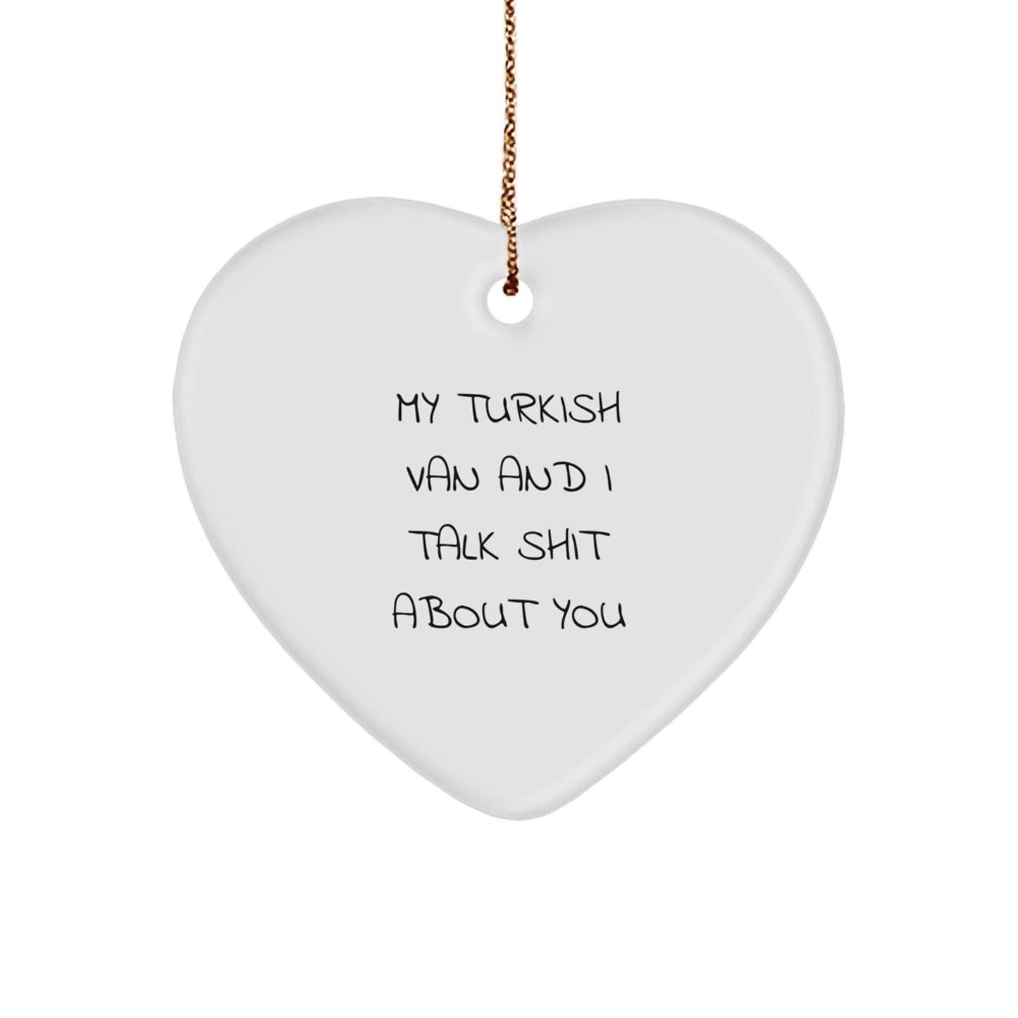 Funny Turkish Van Cat Heart Ornament Gifts from Men to Friends for Christmas Unique Presents - Image 1