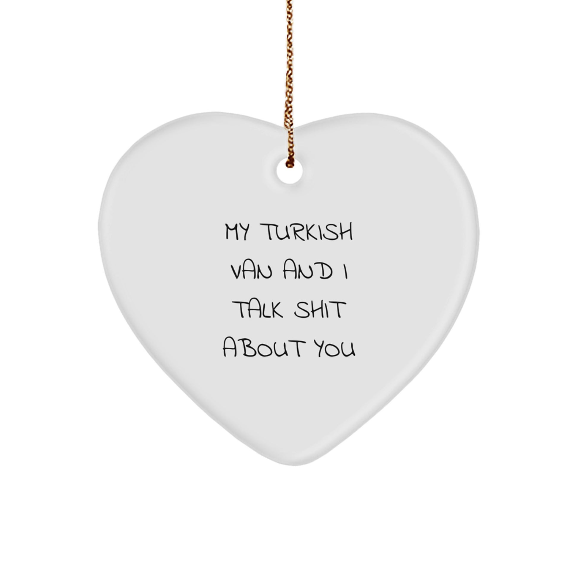 Funny Turkish Van Cat Heart Ornament Gifts from Men to Friends for Christmas Unique Presents - Image 1