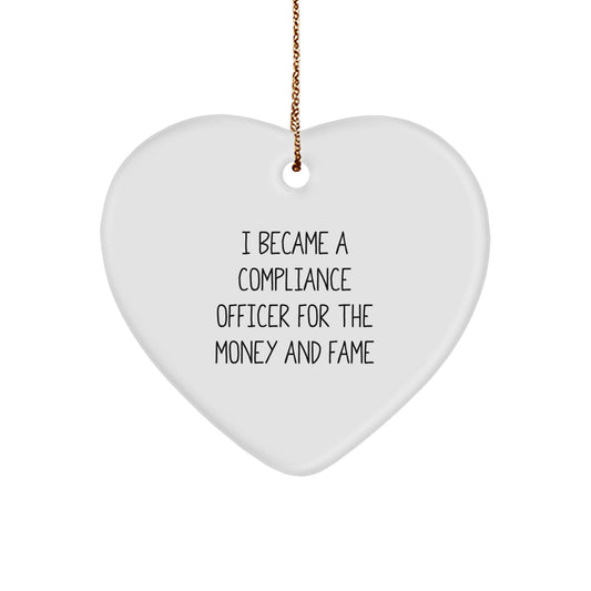 Compliance Officer Gifts from Friends for Compliance Officer - Funny Heart Ornament for Christmas Unique Gifts - Image 1