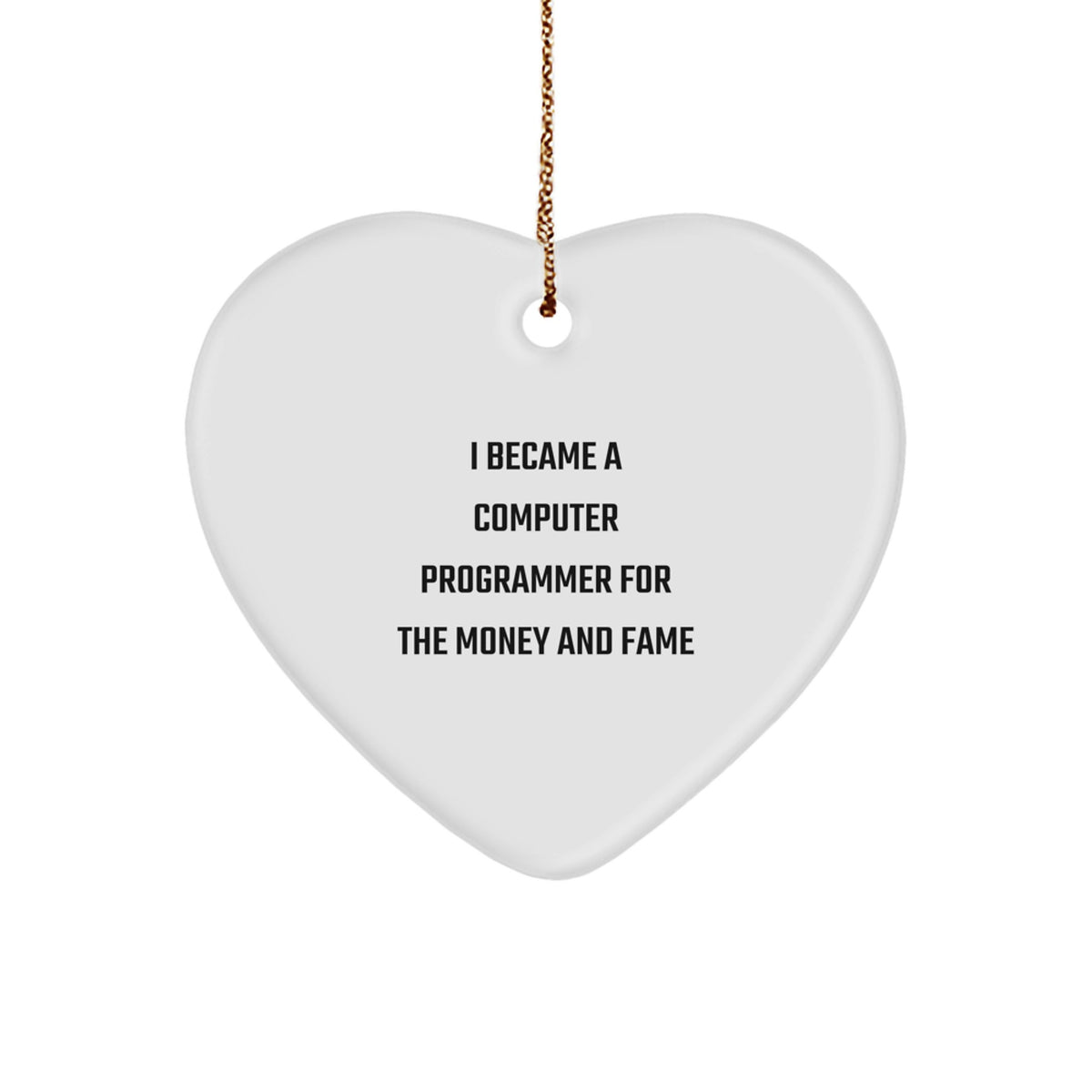 Funny Computer Programmer Heart Ornament Gifts from Friends, Coworkers, Family, for Christmas Unique Gifts - Image 1