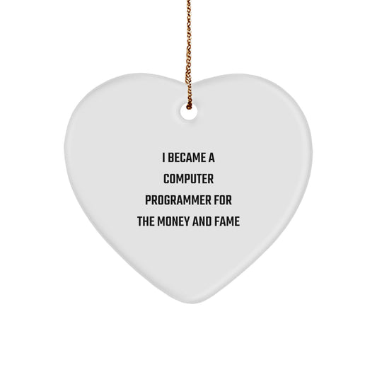 Funny Computer Programmer Heart Ornament Gifts from Friends, Coworkers, Family, for Christmas Unique Gifts - Image 1