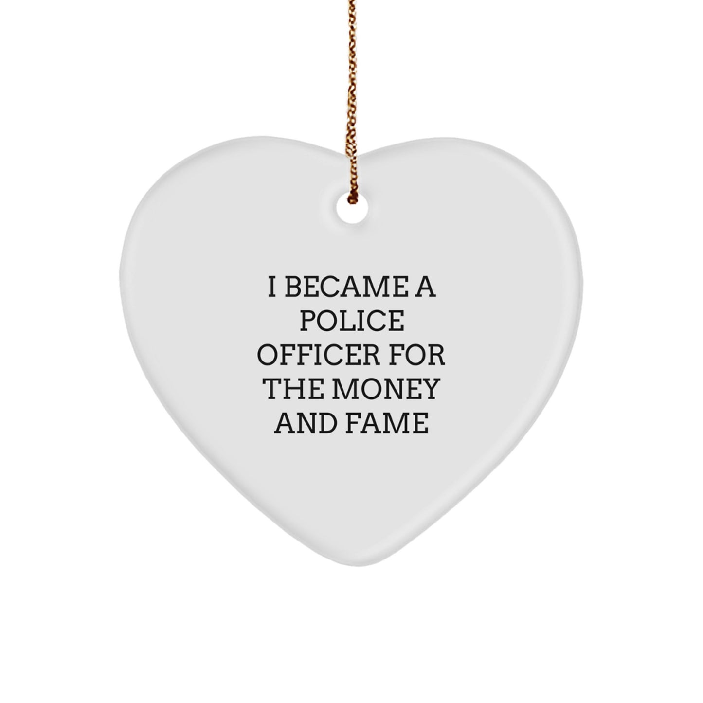 Funny Police Officer Gifts from Men, Heart Ornament Quotes for Police Officers, Christmas Unique Gifts for Police - Image 1