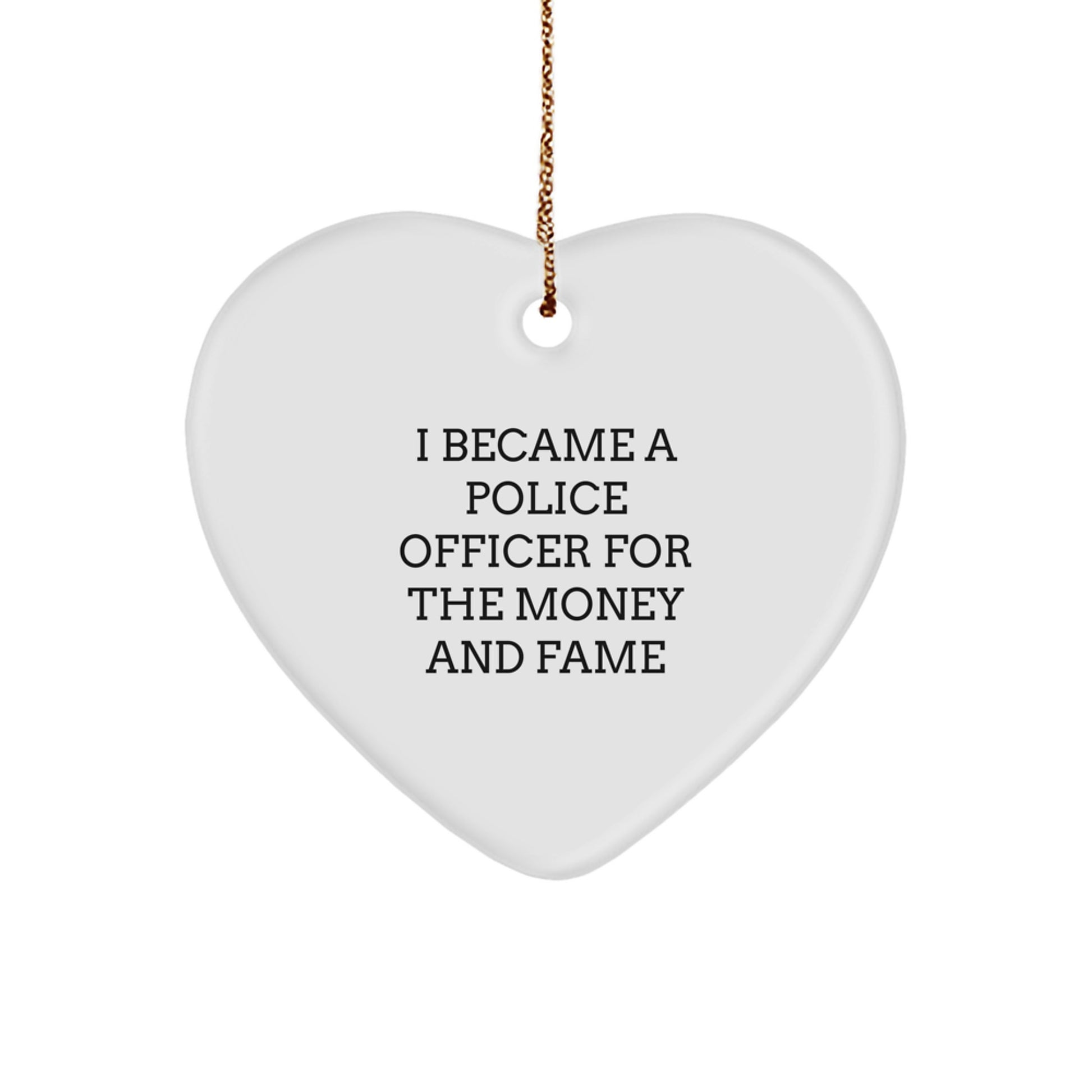 Funny Police Officer Gifts from Men, Heart Ornament Quotes for Police Officers, Christmas Unique Gifts for Police - Image 1