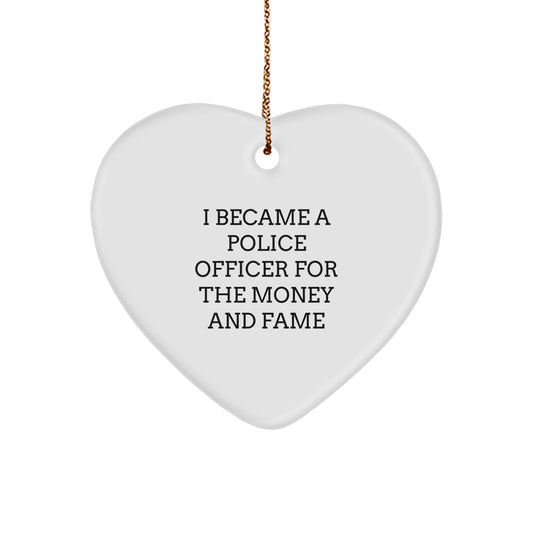 Funny Police Officer Gifts from Men, Heart Ornament Quotes for Police Officers, Christmas Unique Gifts for Police - Image 1