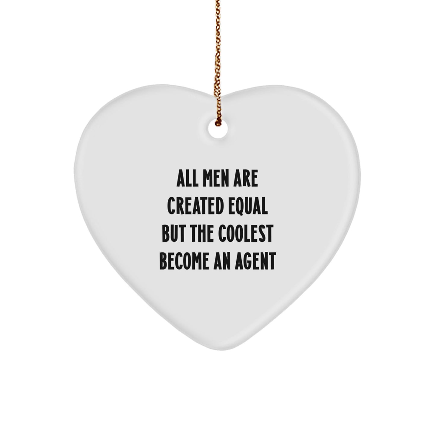 Funny Agent Heart Ornament Gifts from Men for Agent Friends Christmas Unique Agent Decorations - Image 1