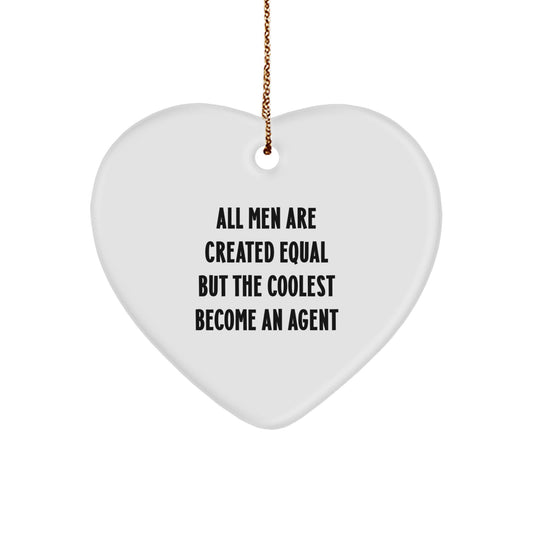 Funny Agent Heart Ornament Gifts from Men for Agent Friends Christmas Unique Agent Decorations - Image 1
