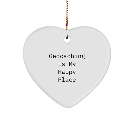 Geocaching Gifts for Friends Funny Heart Ornament from Family, Gifts from Men for Christmas Unique - Image 1